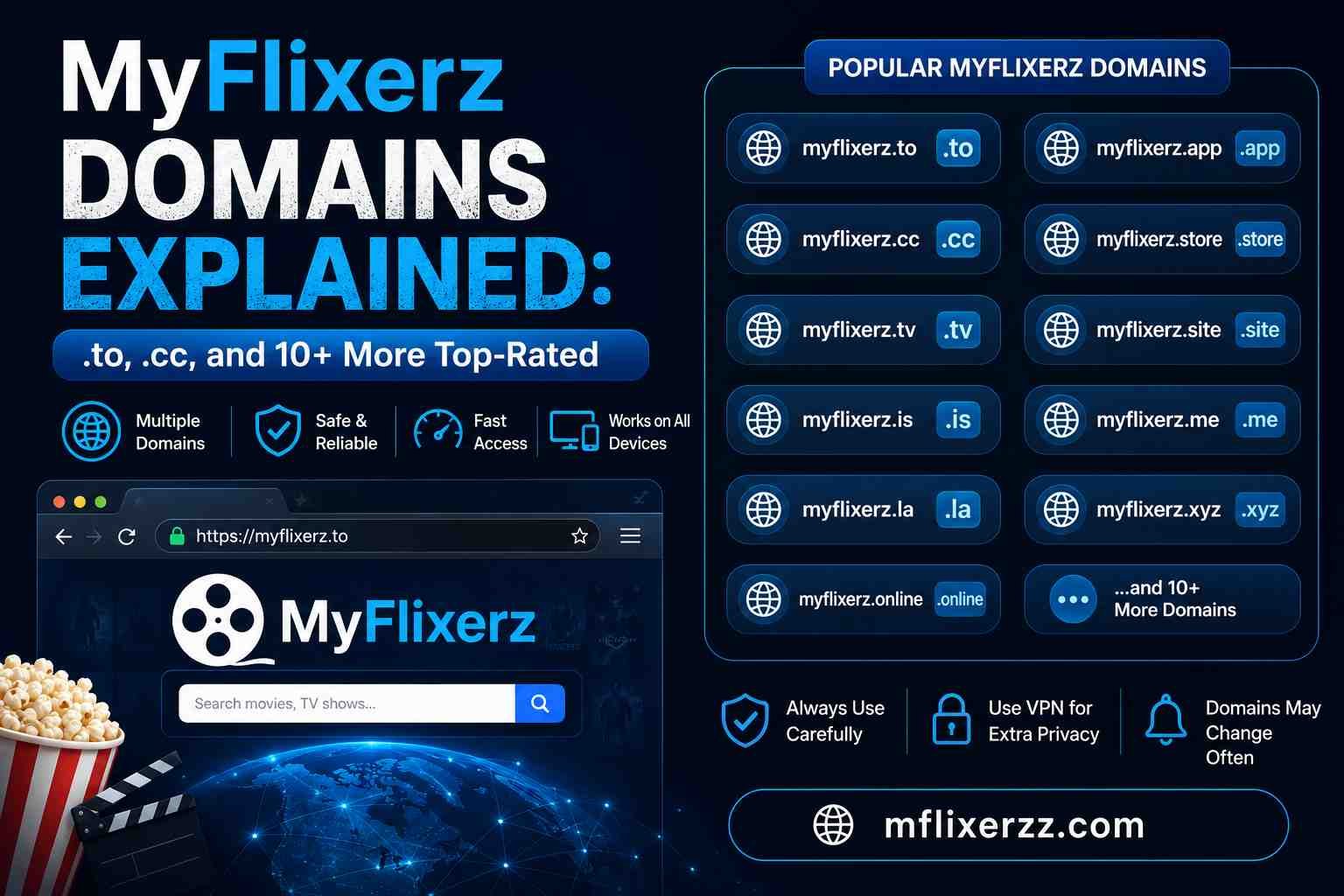 MyFlixerz Domains Explained .to, .cc, and 10+ More Top-Rated