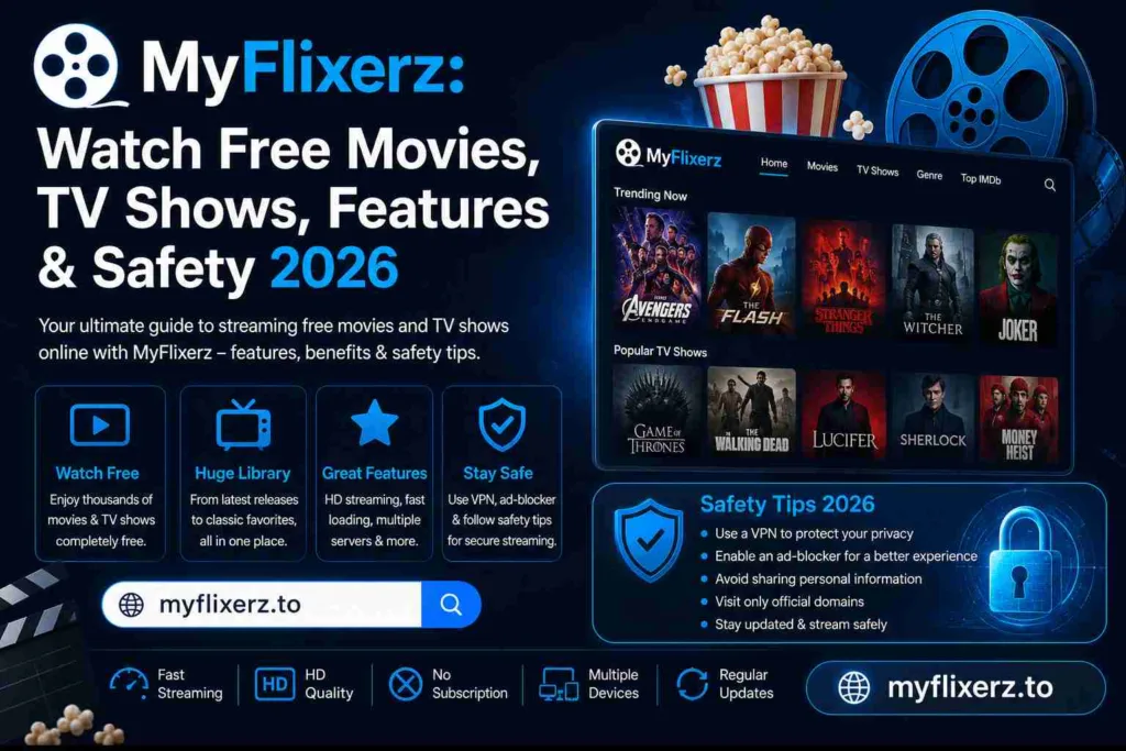 MyFlixerz Watch Free Movies, TV Shows, Features & Safety 2026